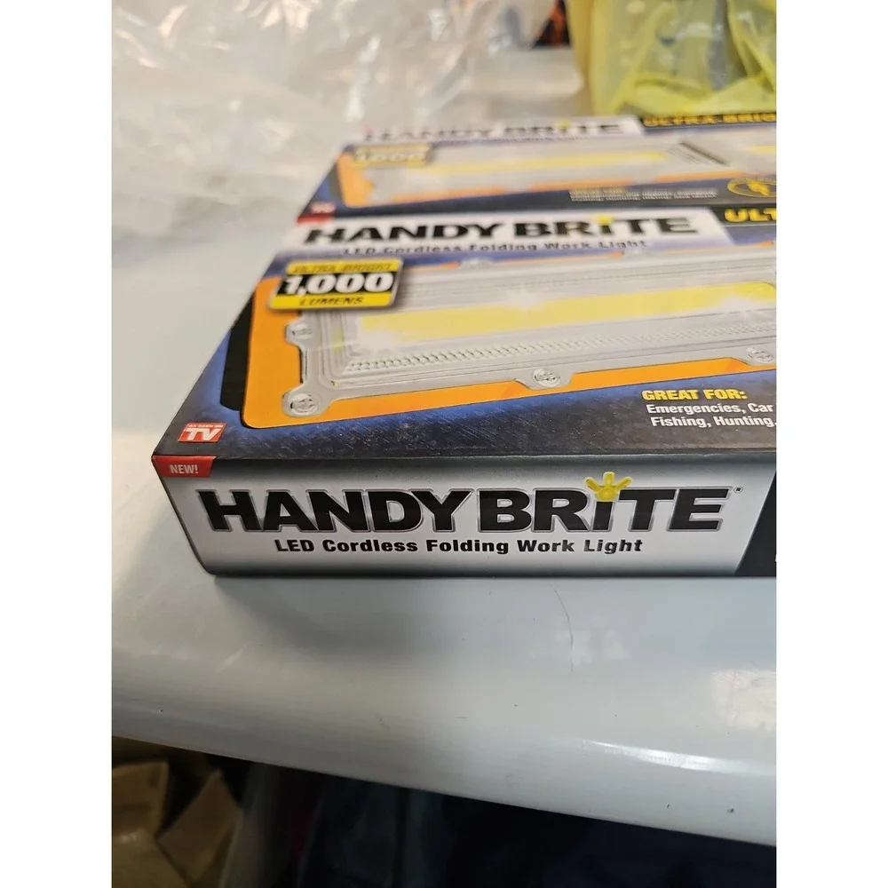 (2) HANDYBRITE Ultra-Bright Foldable Work Lights 1000 Lumens USB Recharge